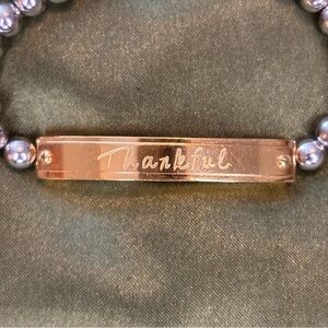 Rustic Cuff “Thankful” Gold Plated Bracelet